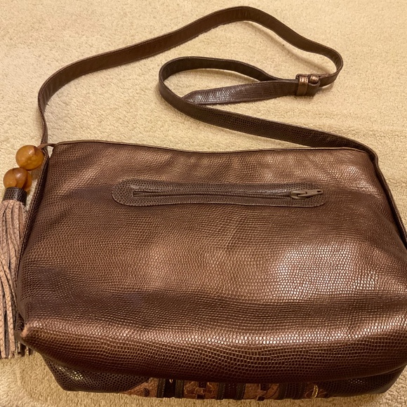 Stunning Sharif metallic leather bag - very gently used! - Picture 2 of 3